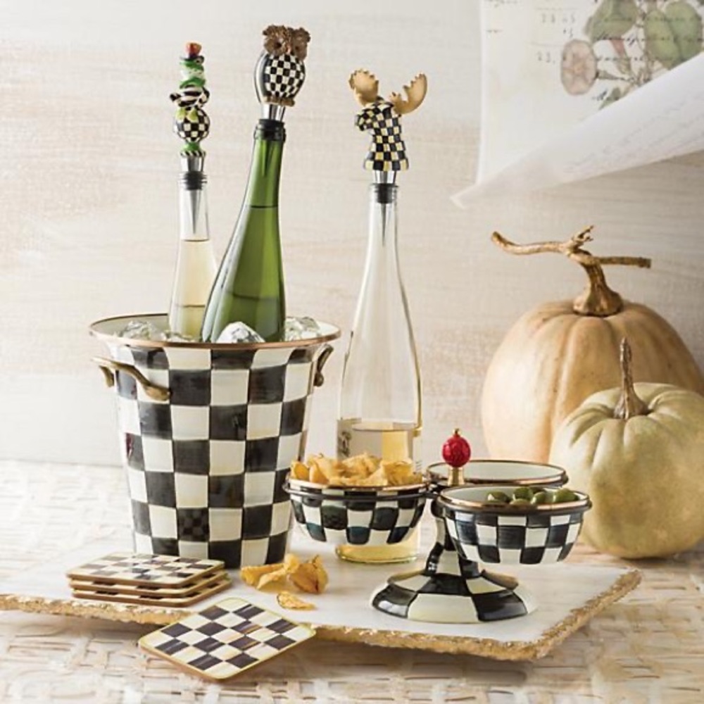 MacKenzie-Childs Wine Tote & Moose Bottle Stopper - Picture 6 of 10